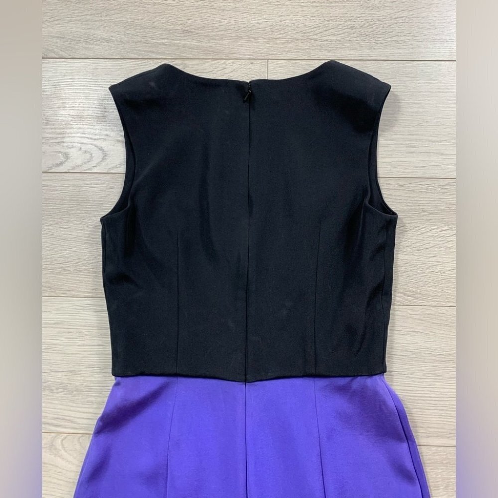 Jay Godfrey Black Purple Silk Sheath Cocktail Dress - Picture 5 of 11
